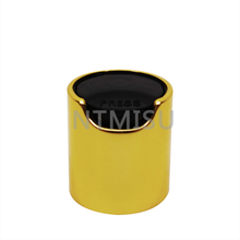 غطاء علوي قرصي أسود 28/410 مع إغلاق ذهبي غير لامع من الألومنيوم الكهروكيميائي