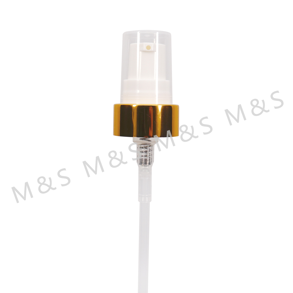  مضخة كريم ألومنيوم ذهبية لامعة 22400 للزجاجة