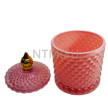 جرة تخزين زجاجية ملونة فاخرة على الطراز الشمالي زجاجة عطرية مصنوعة يدويًا