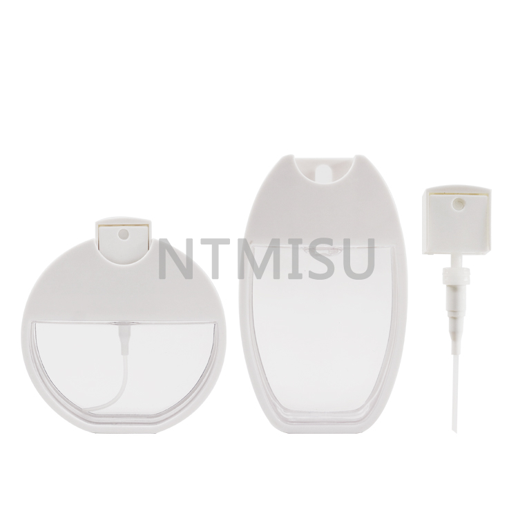 30 مل 40 مل بطاقة رذاذ زجاجة مستديرة البيضاوي ضباب رذاذ شفاف محمول تعبئة منفصلة