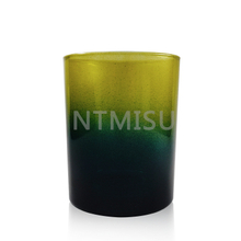 الإنزلاق كوب شمعة زجاجي مسطح القاع شمعدان زجاجي كوب شمعة عيد الميلاد الزجاجي