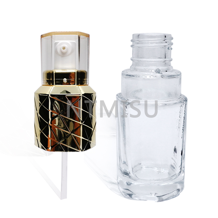 تغليف مستحضرات التجميل زجاجة كريم أساس لوشن ذهبي لامع سعة 40 مل مع مضخة كريم