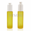 زجاجة زجاجية صفراء لامعة سعة 1 أونصة سعة 30 مل مع قطارة ضغط بيضاء مقفلة