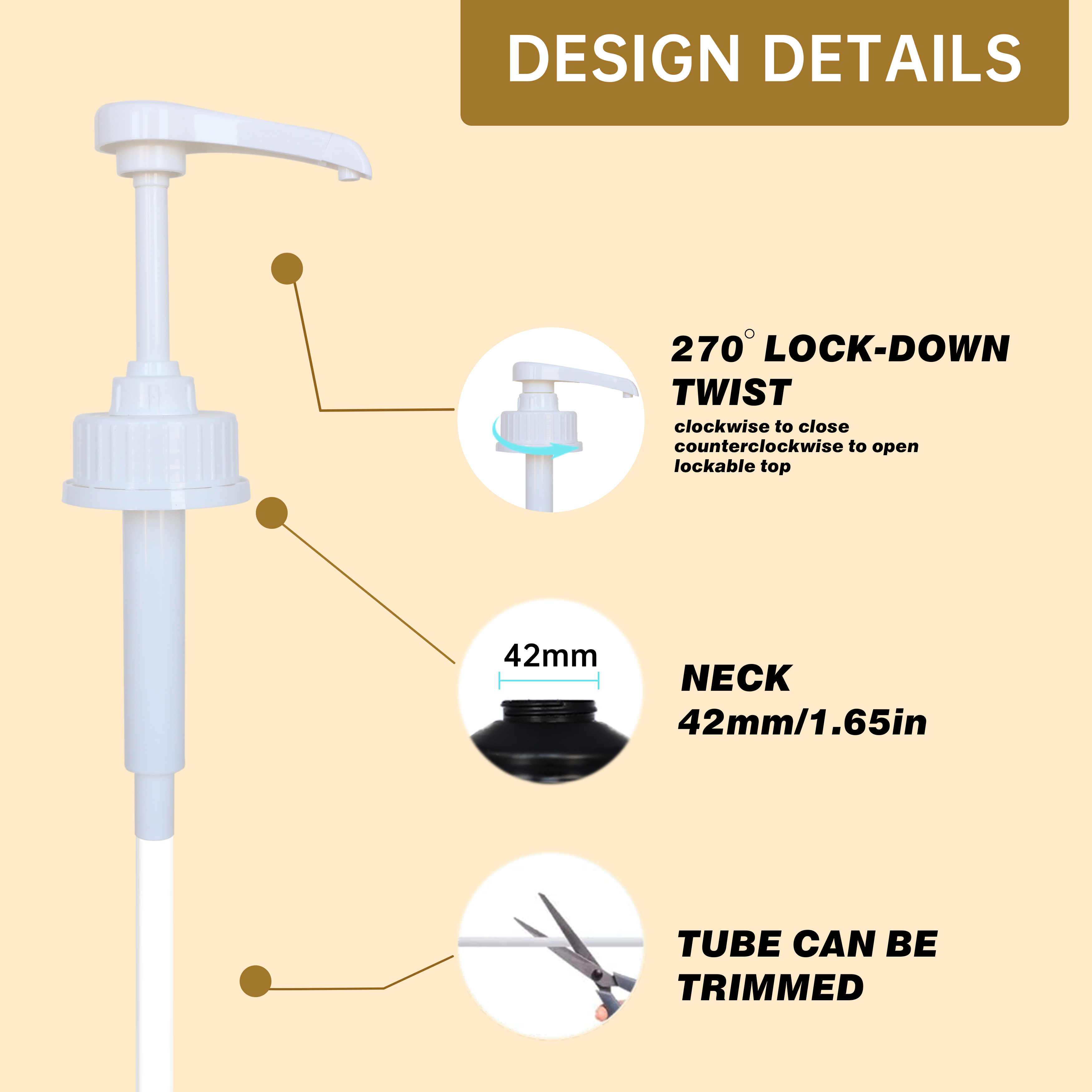 42/410 مضخة طعام بيضاء 5cc مضخة شراب الغذاء الصف البلاستيك العبث واضح مضخة العسل لموزع السوائل