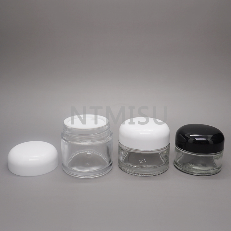 جرة كريم جلاس واضحة مع الأغطية