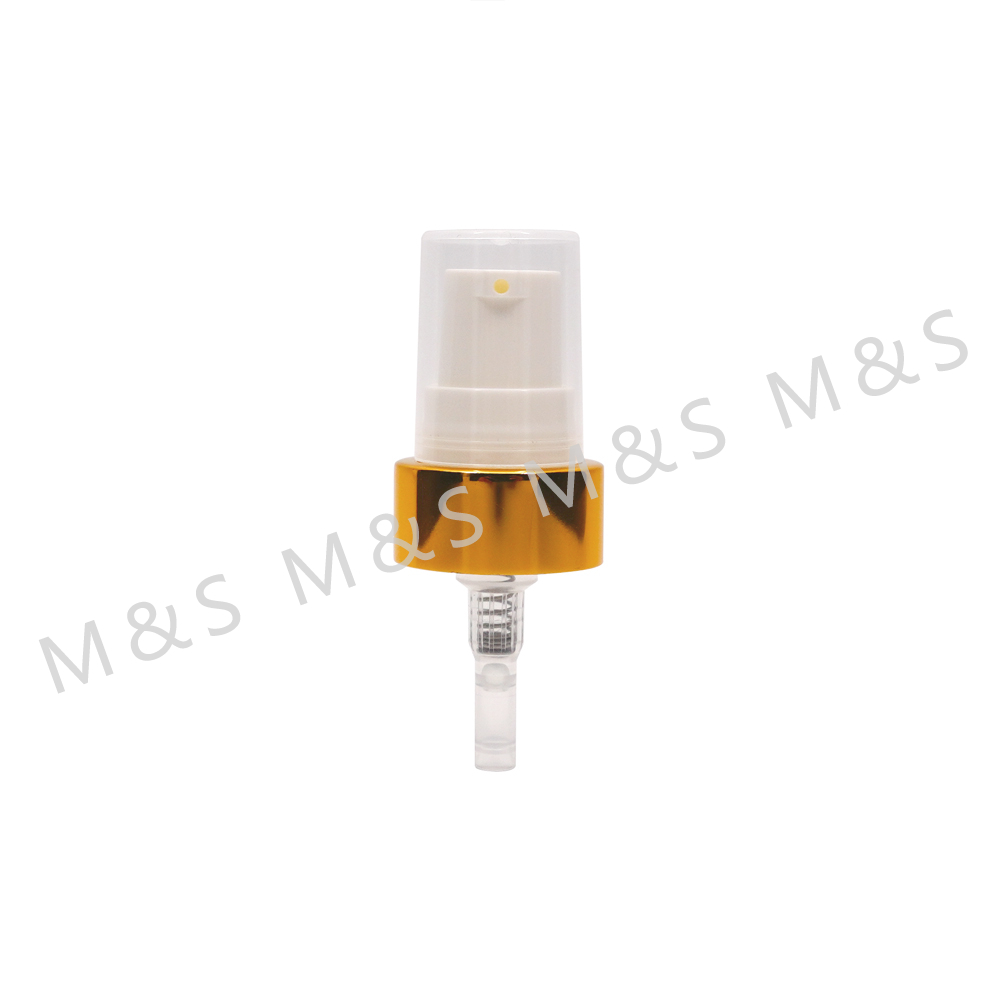  مضخة كريم ألومنيوم ذهبية لامعة 22400 للزجاجة