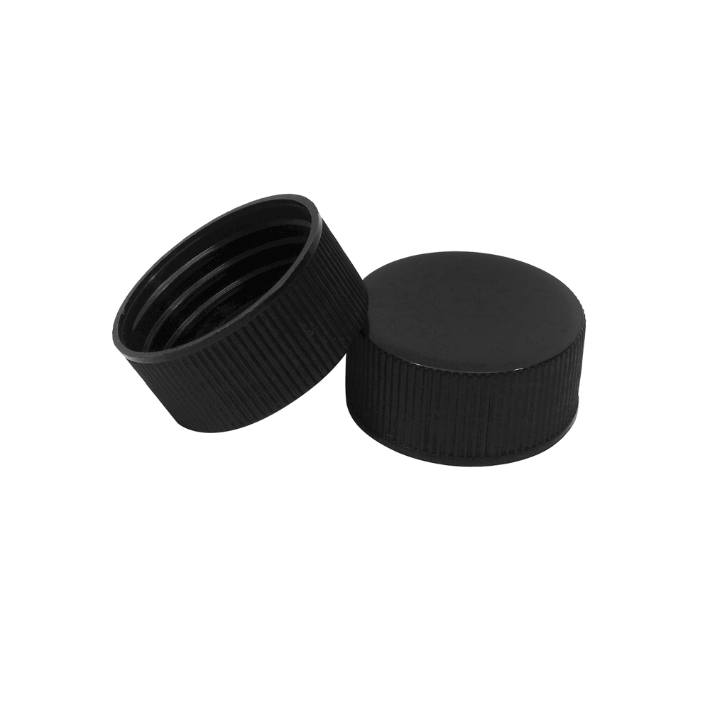 36 410 غطاء علوي لولبي مضلع من البلاستيك الأسود للزجاجة