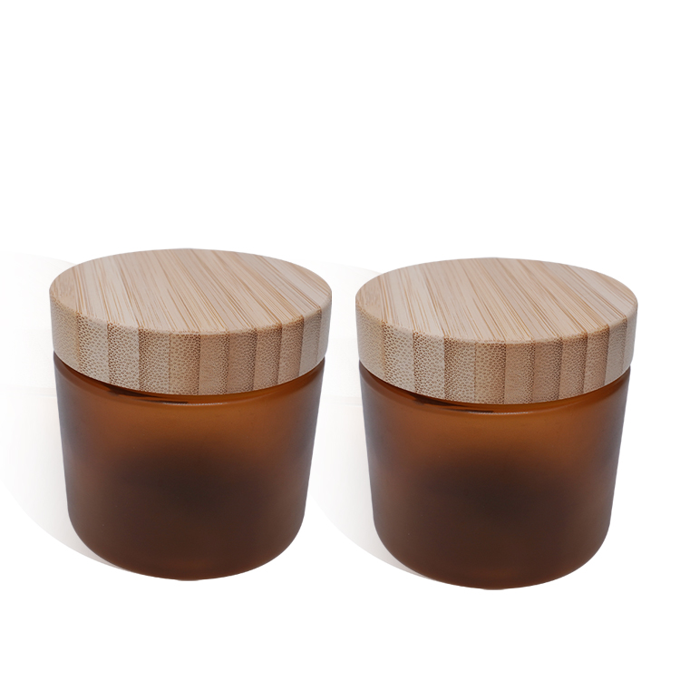 علب كريم العنبر سعة 500 مل وأغطية من الخيزران