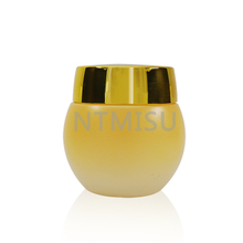 برطمان كريم زجاجي برتقالي متدرج عالي الجودة سعة 30 جم مع غطاء ذهبي لامع