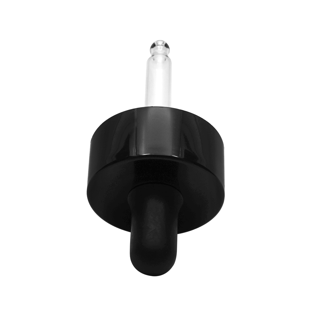 قطارة بلاستيكية سوداء مزدوجة الجدار مقاس 20 ملم للزجاجة الزجاجية