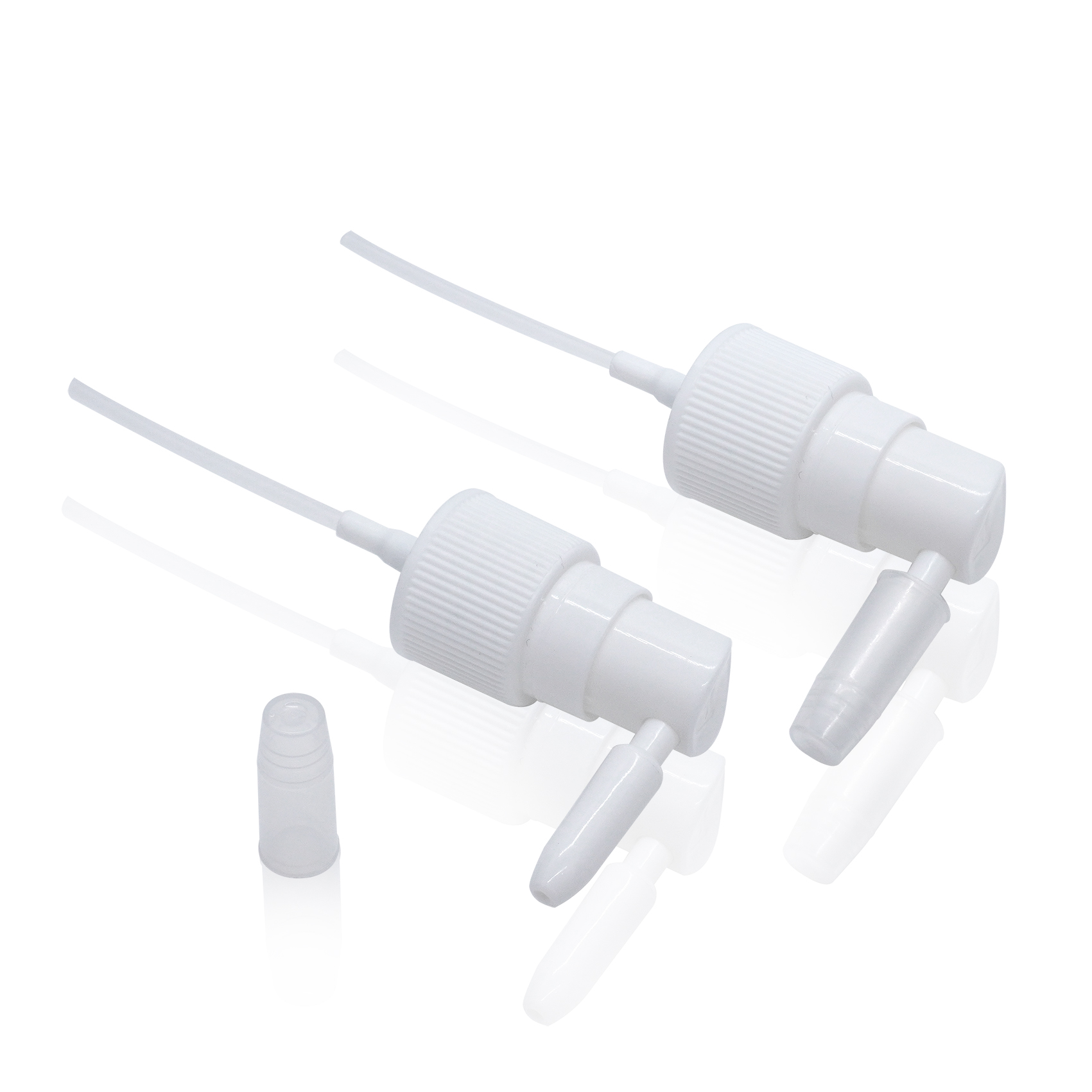 20 410 بخاخة طبية للفم من البلاستيك المضلع باللون الأبيض 