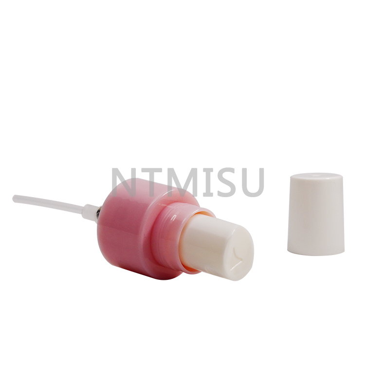 أحدث مصنع 24 410 مضخة رذاذ بلاستيكية وردية اللون بخاخ رذاذ ناعم للزجاجة
