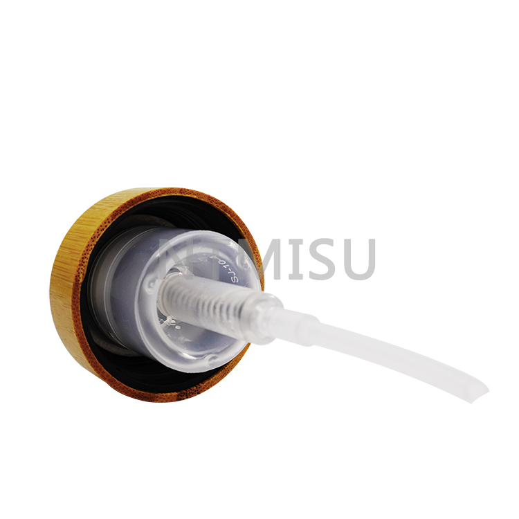 مضخة رغوة بلاستيكية سوداء مقاس 43 ملم مع الخيزران