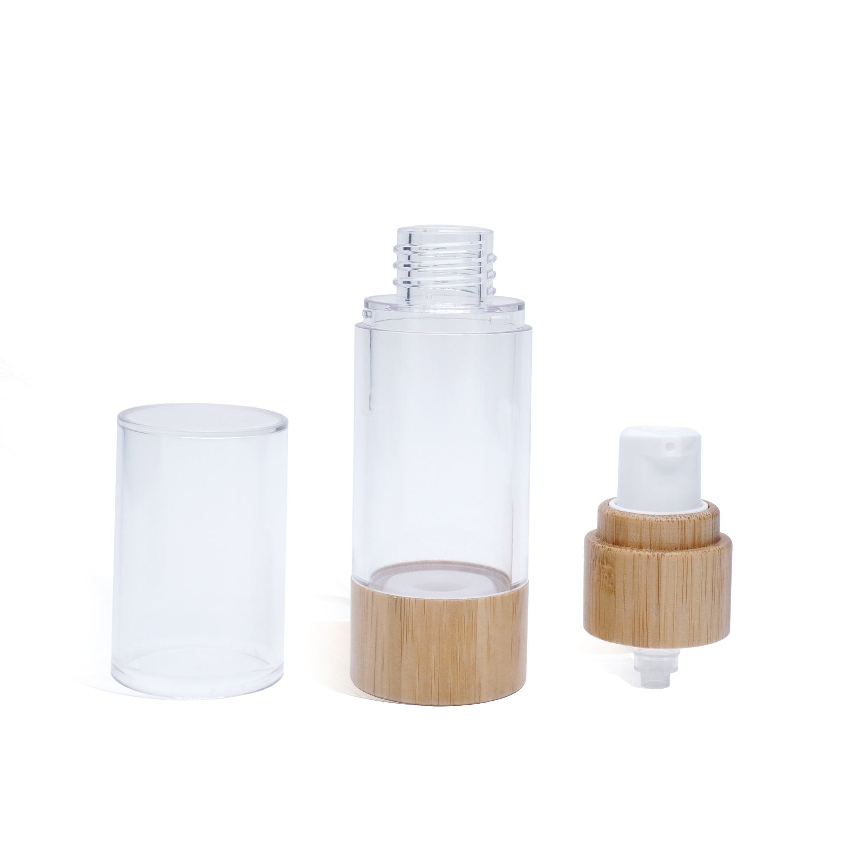 15 مل 30 مل 50 مل 100 مل في المخزون زجاجة مستحضرات التجميل زجاجة فارغة من الخيزران