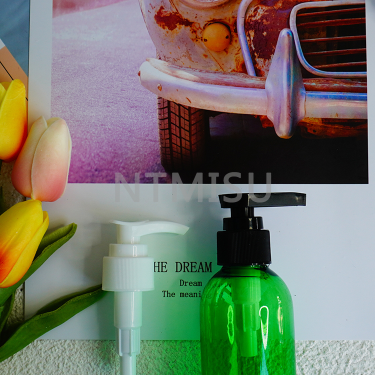 24 410 مضخة لوشن موزع شامبو أسود بفوهة مستقيمة