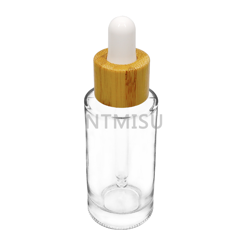 18415 قطارة بلاستيكية بيضاء مع الخيزران