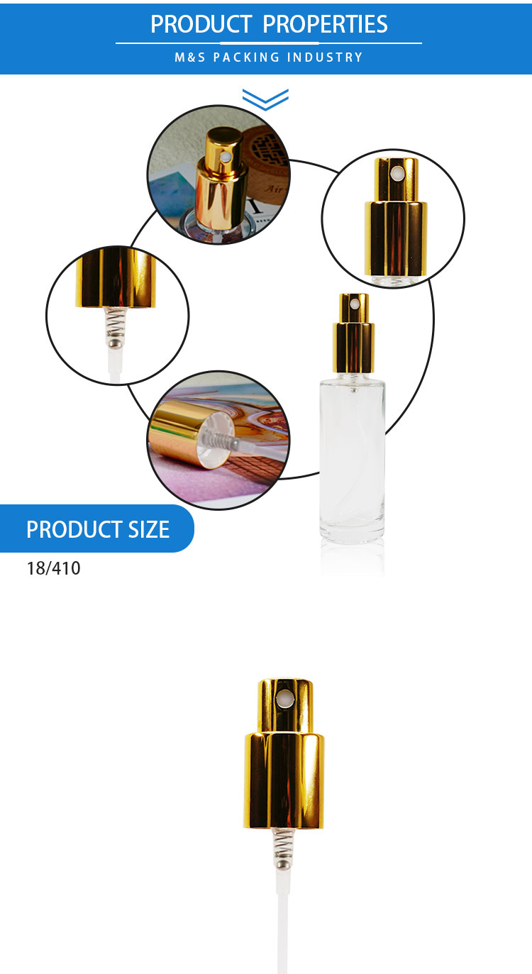 تفاصيل بخاخ عطر ذهبي لامع