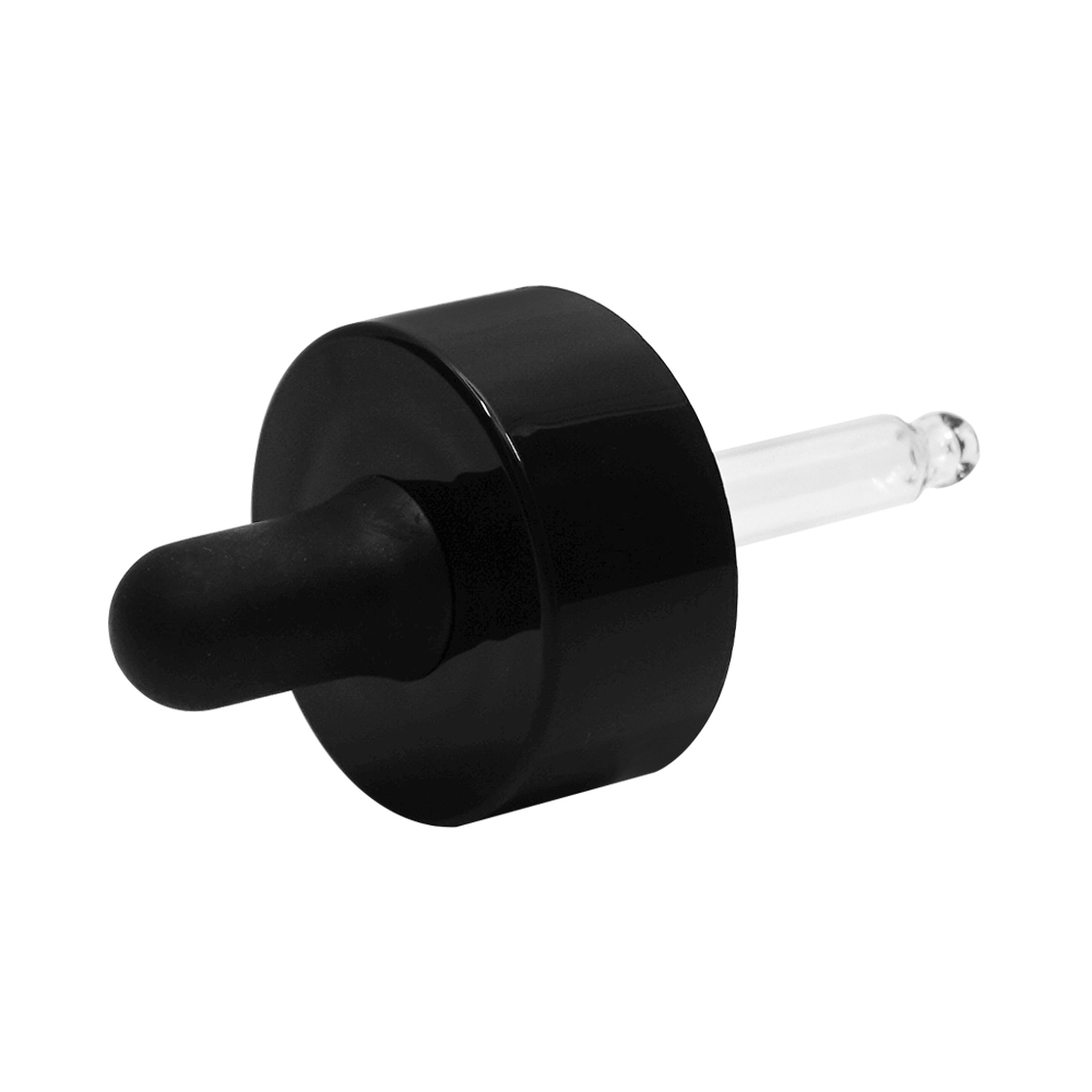 قطارة بلاستيكية سوداء مزدوجة الجدار مقاس 20 ملم للزجاجة الزجاجية