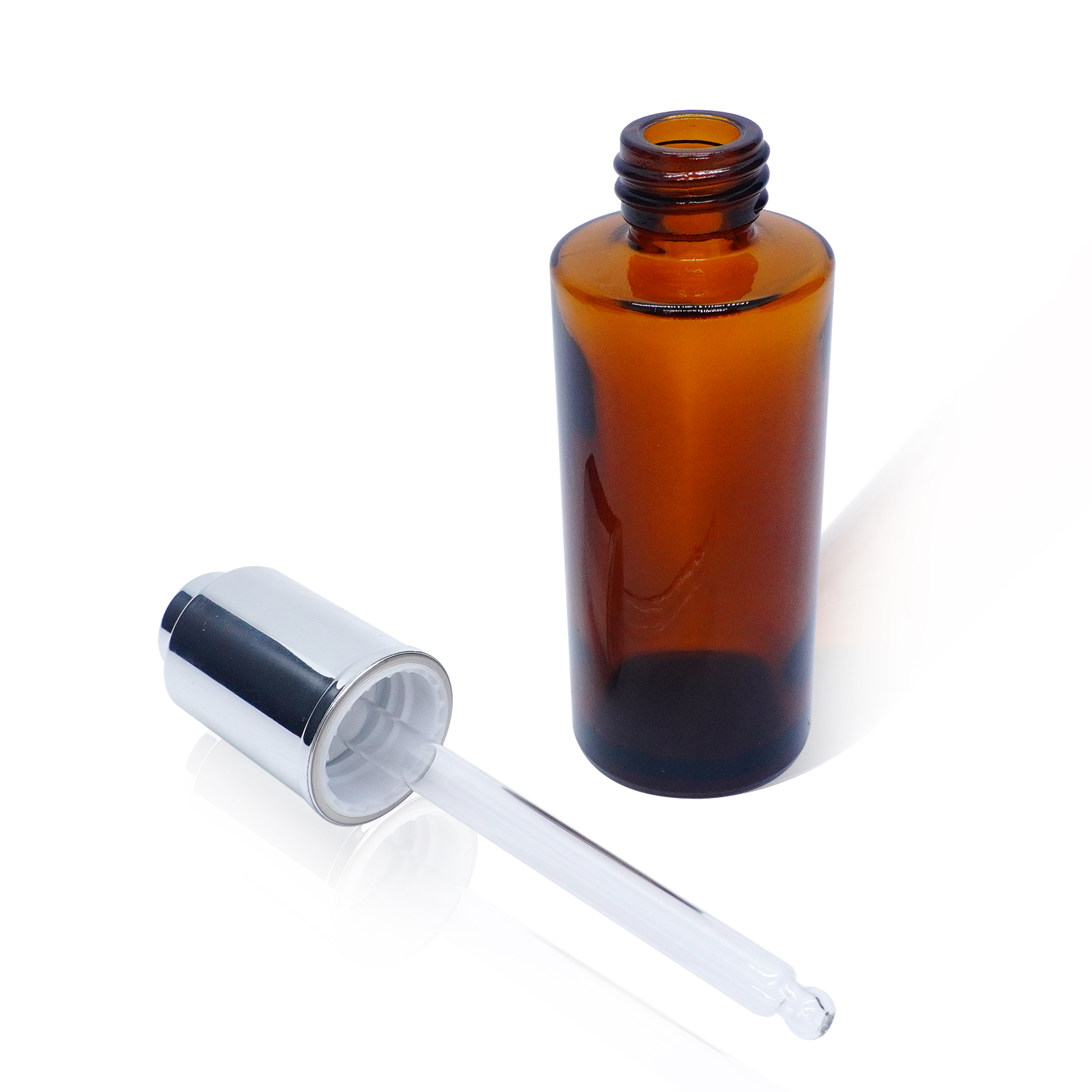 زجاجة من زجاج العنبر سعة 50 مل مع قطارة