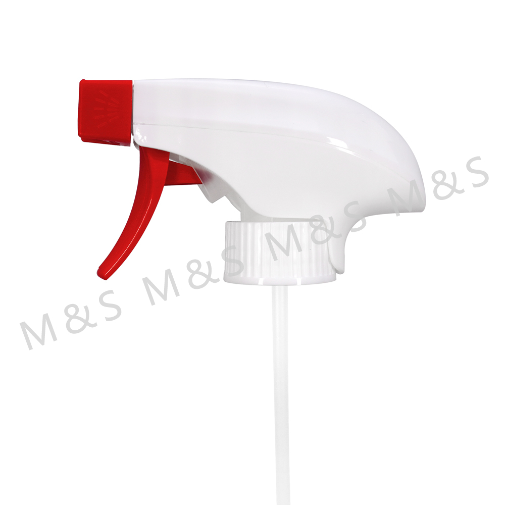 28 400 مضخة رش رغوية مربعة الشكل من البلاستيك المضلع باللونين الأبيض والأحمر 