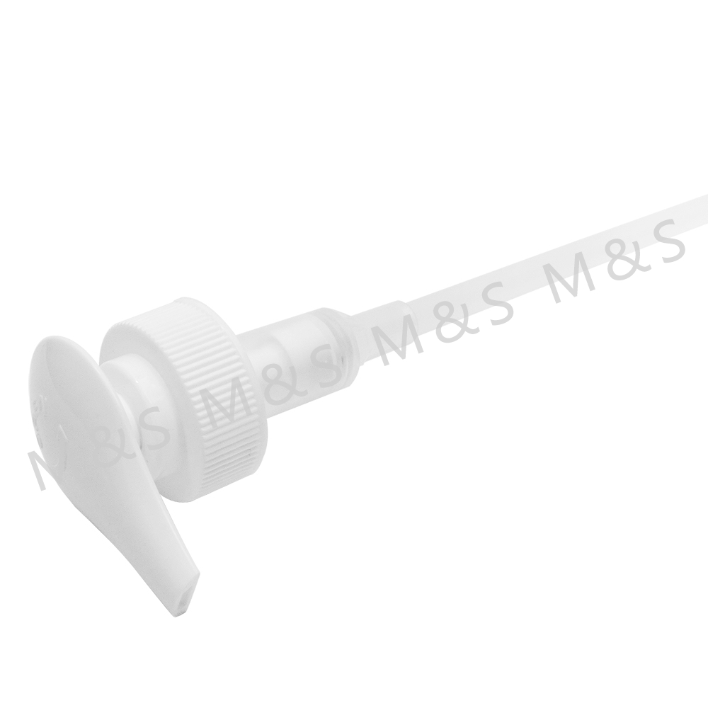 28 400 مضخة محلول لولبية بلاستيكية بيضاء بقفل لأعلى ولأسفل