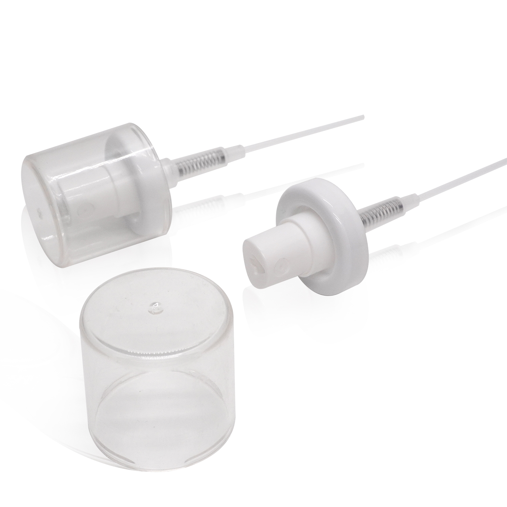 بخاخ فم دوار شفاف 30 مم، غطاء كامل، بخاخ بلاستيكي أبيض