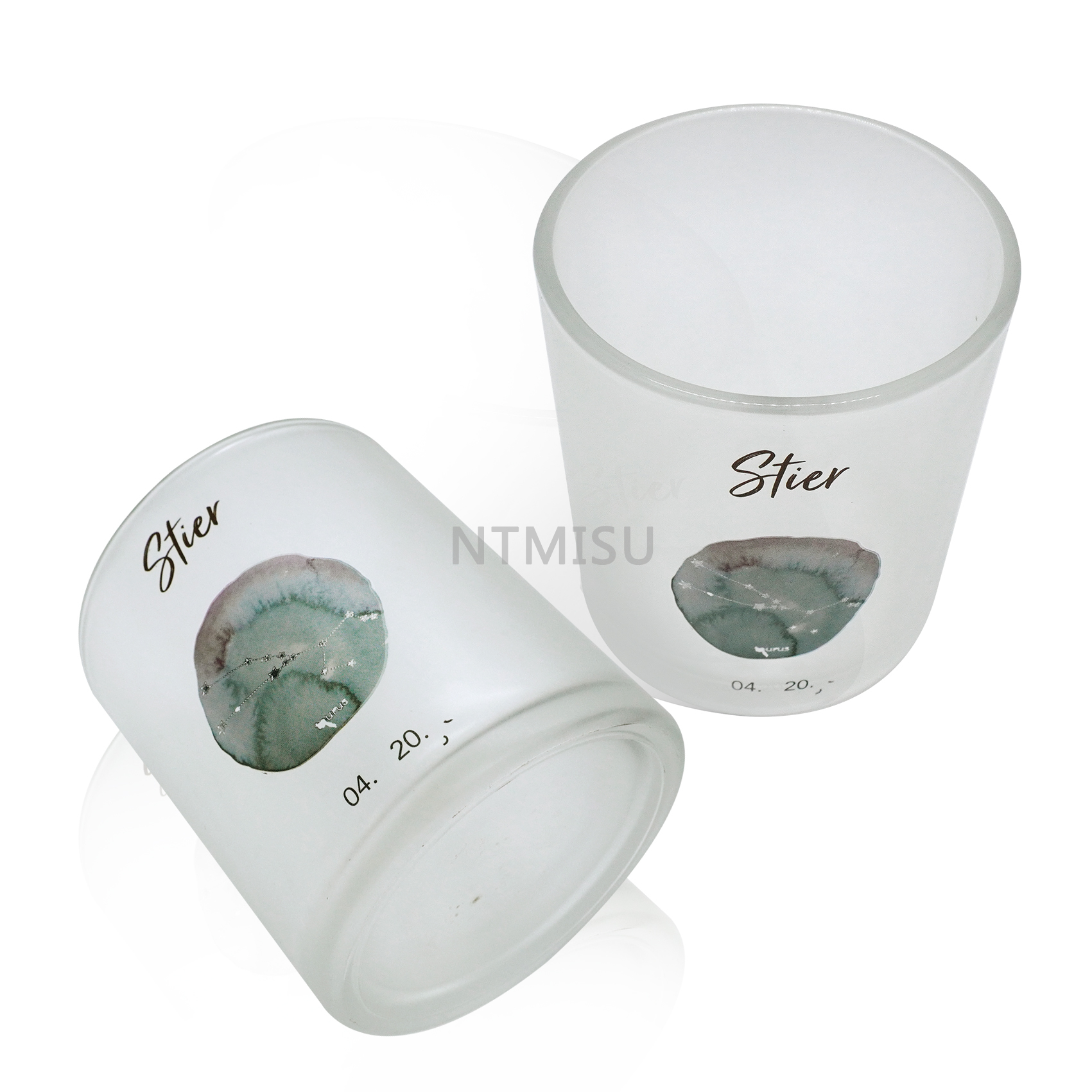 كوب شمعة شفاف متجمد لتزيين المنزل