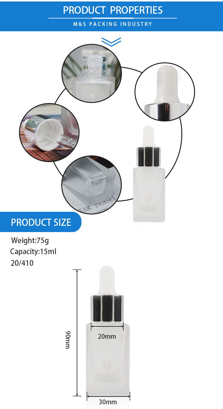 تفاصيل مجموعات زجاجات قطارة الرأس المصنوعة من السيليكون باللون الفضي اللامع