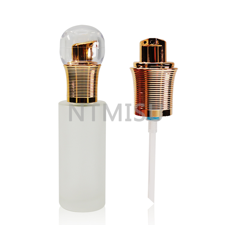 مضخة كريم على شكل كرة بولينج ذهبية لامعة 18 410 فاخرة لتغليف مستحضرات التجميل