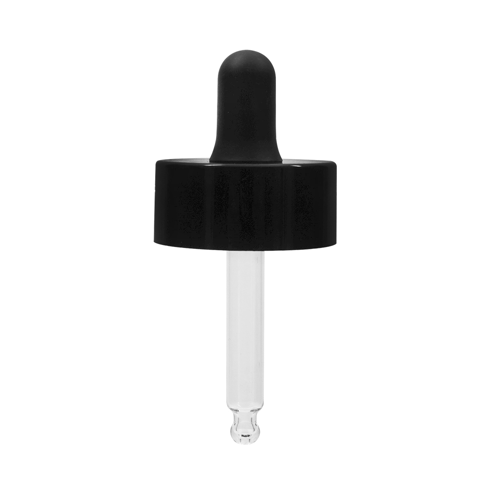 قطارة بلاستيكية سوداء مزدوجة الجدار مقاس 20 ملم للزجاجة الزجاجية