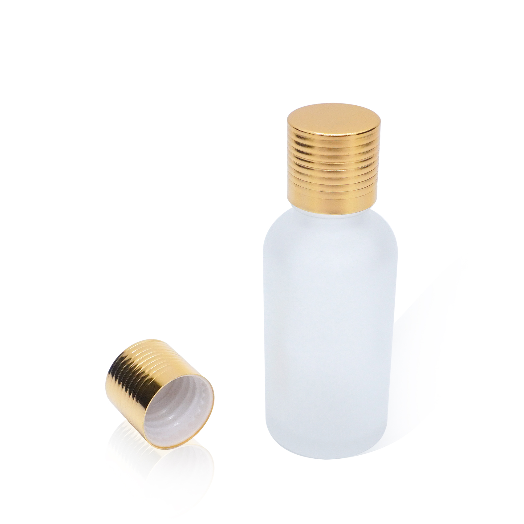 أغطية غطاء لولبية مضلعة من الألومنيوم باللون الذهبي