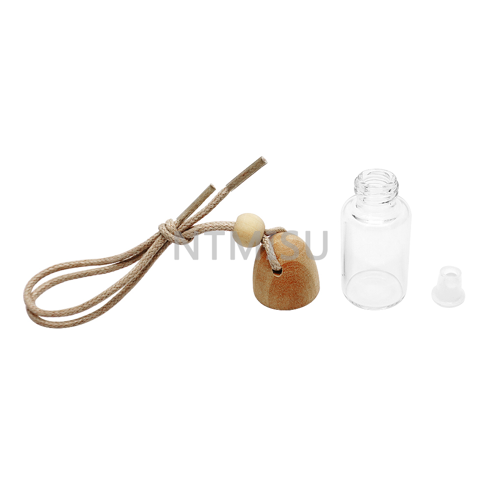 زجاجة عطر فارغة سعة 7 مل مع غطاء خشبي