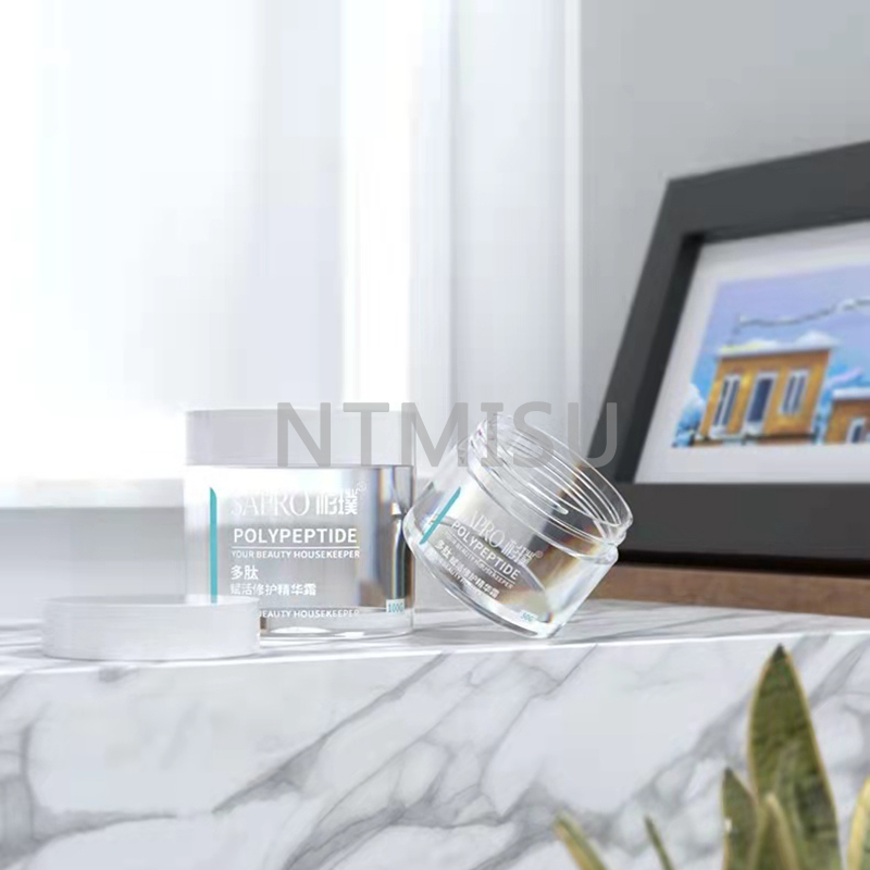 برطمان كريم وجه شفاف أبيض من PETG