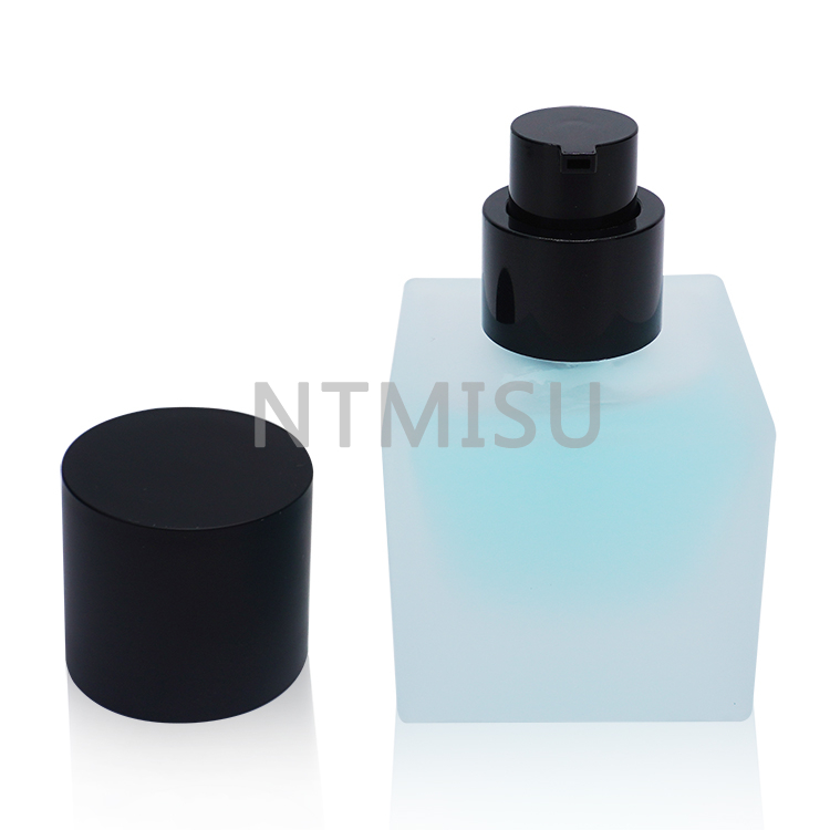 زجاجة مضخة كريم بلوري مربعة بحجم 1 أونصة