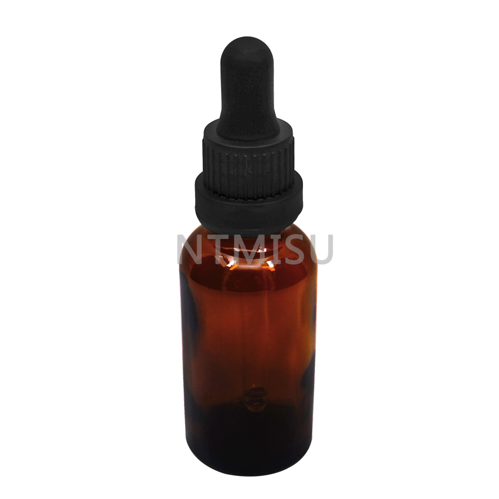 18 410 قطارة بلاستيكية مضلعة سوداء مع ماصة زجاجية