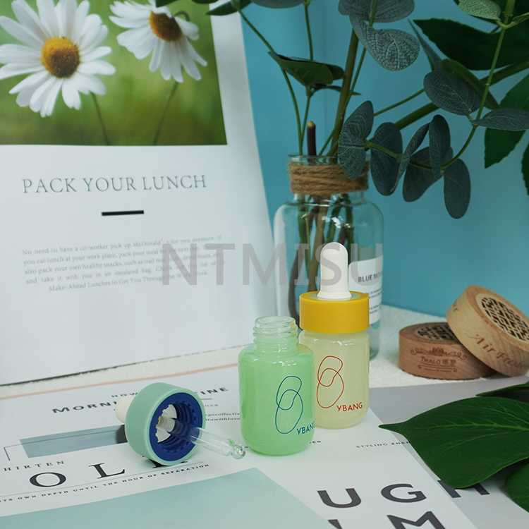 جديد وصول 20ML عرض الفم زجاجة متساوية البرتقالي الضوء الأخضر مجموعات زجاجة قطارة السيليكون