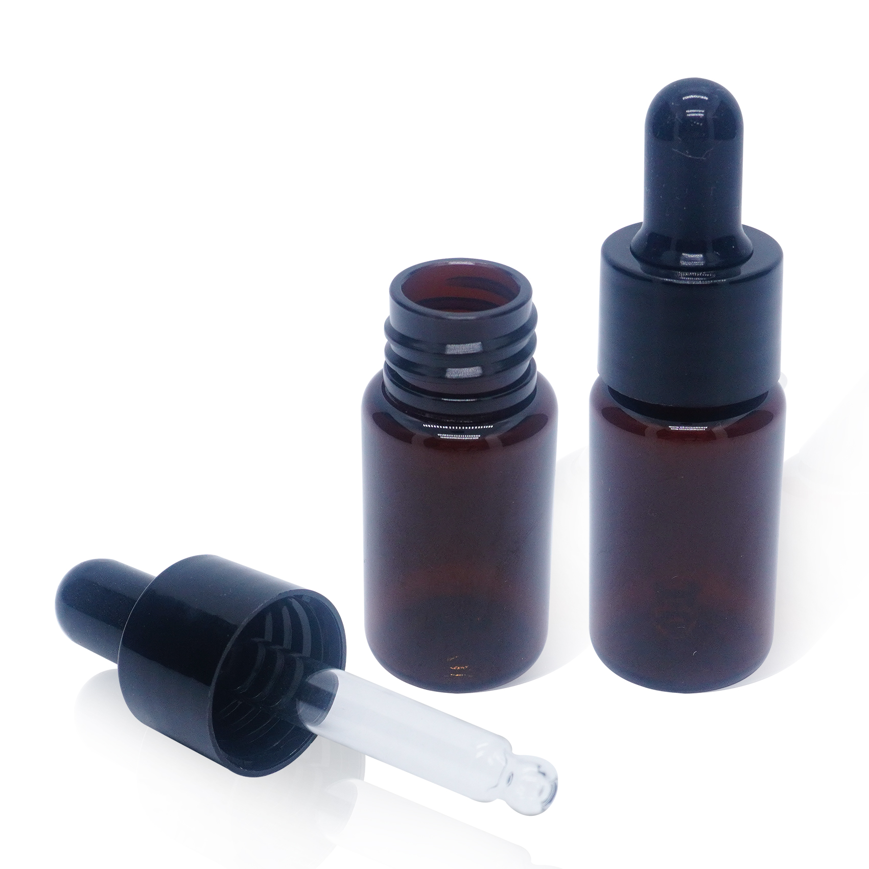 10 مللي عينة العنبر زجاجة بلاستيكية مقسمة على شكل زجاجة بالقطارة