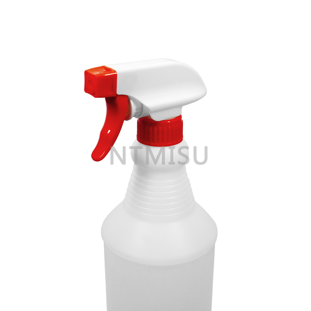 زجاجة صابون رذاذ PET بلاستيكية بيضاء فارغة سعة 750 مل مع بخاخة الزناد