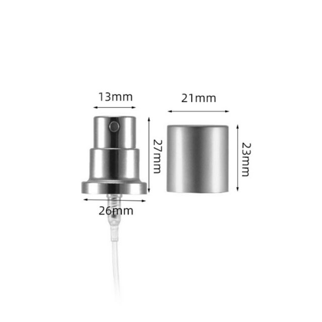 مضخة رش عطر من الألومنيوم والبلاستيك الفضي والذهبي والأسود مقاس 15 مم 