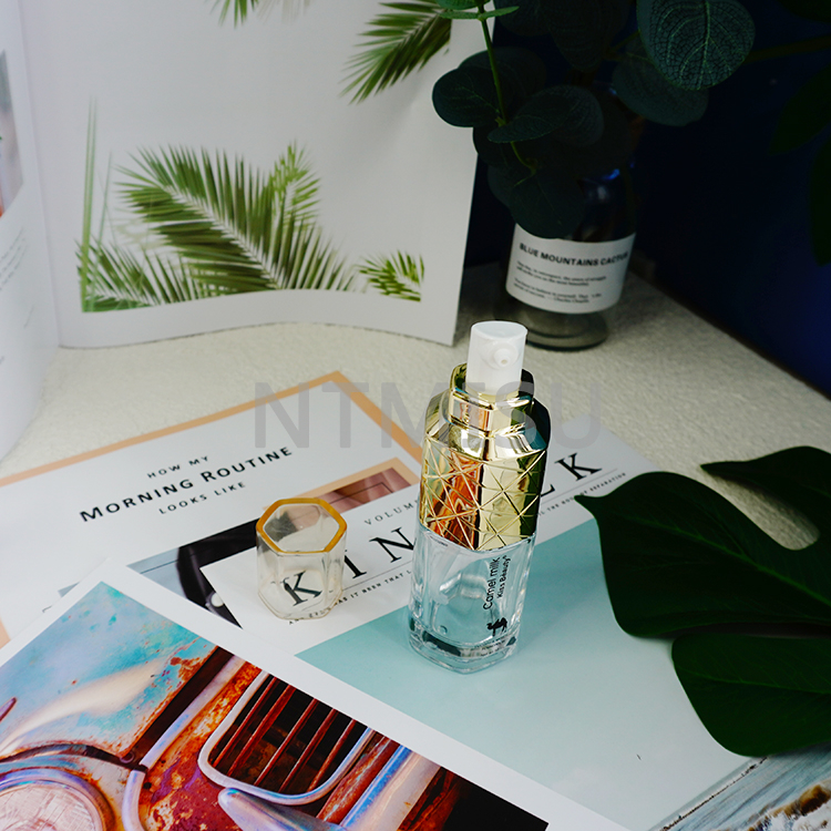 سعر جيد مجموعات زجاجات الجوهر الذهبي اللامع بنمط الماس 60 مل