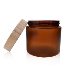 علب كريم العنبر سعة 500 مل وأغطية من الخيزران