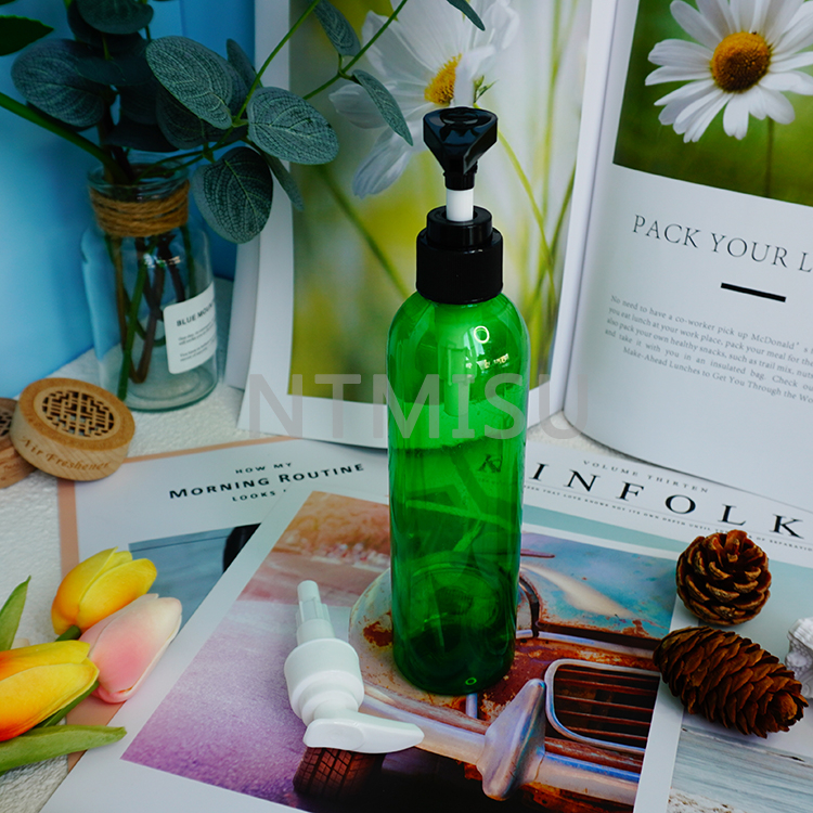 24 410 مضخة لوشن موزع شامبو أسود بفوهة مستقيمة