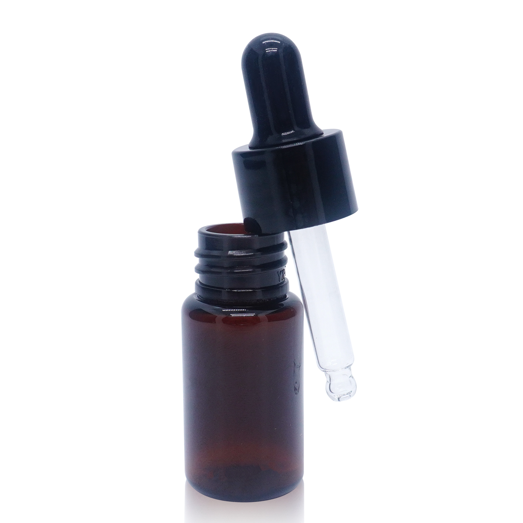 زجاجة قطارة بلاستيكية من العنبر