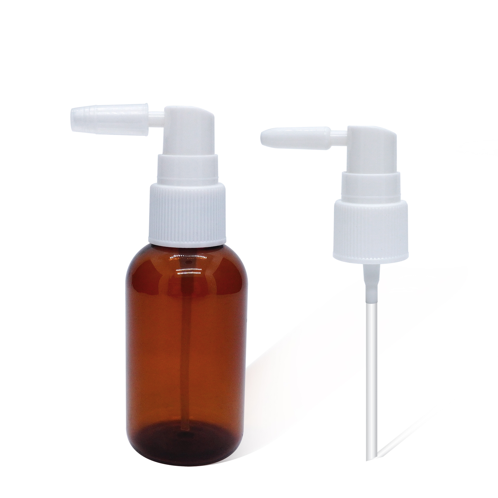 20 410 بخاخة طبية للفم من البلاستيك المضلع باللون الأبيض 