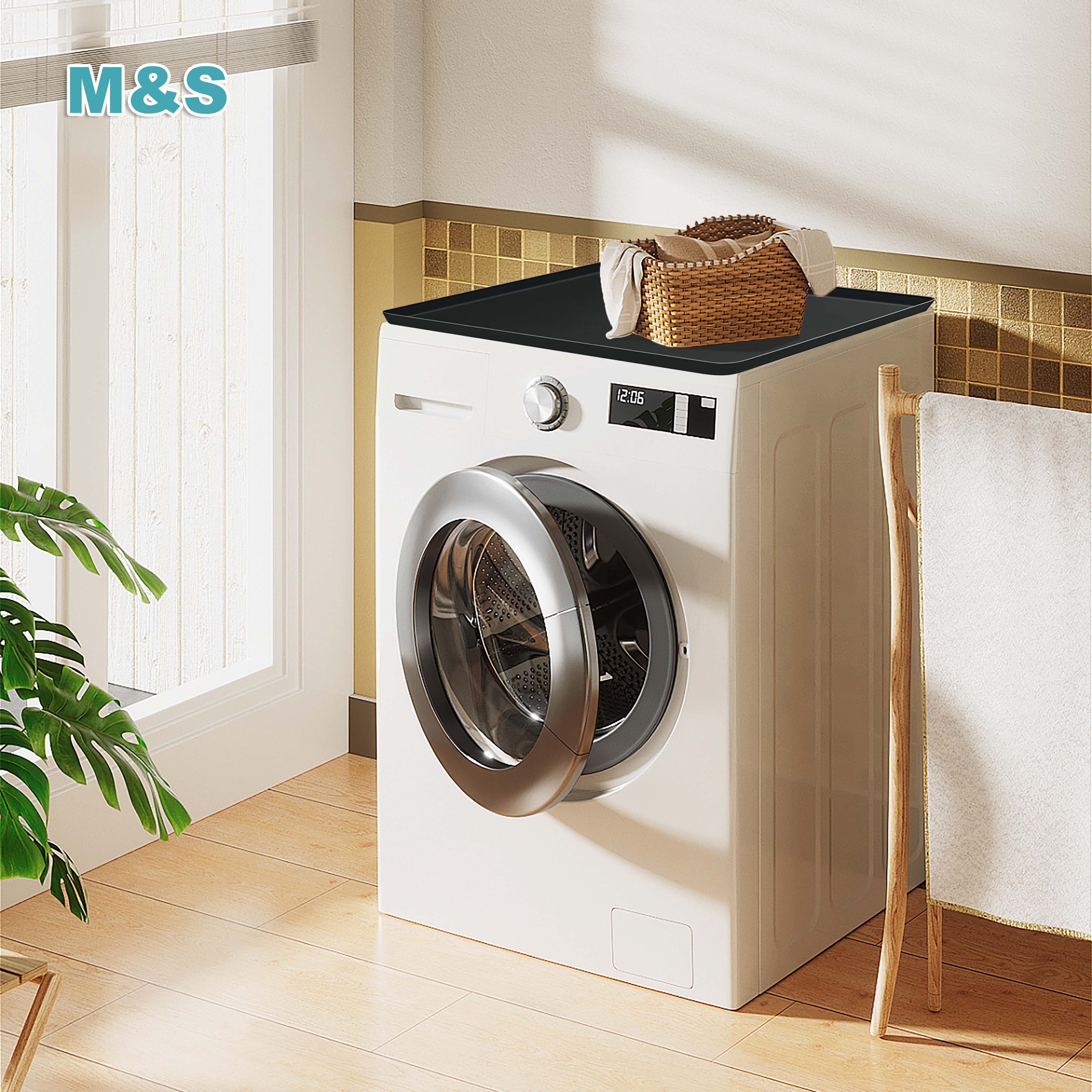 حصيرة ثلاجة سيليكون تمنع تسرب المياه باللون الأسود تحت الثلاجة حصيرة سيليكون للثلاجة الصغيرة