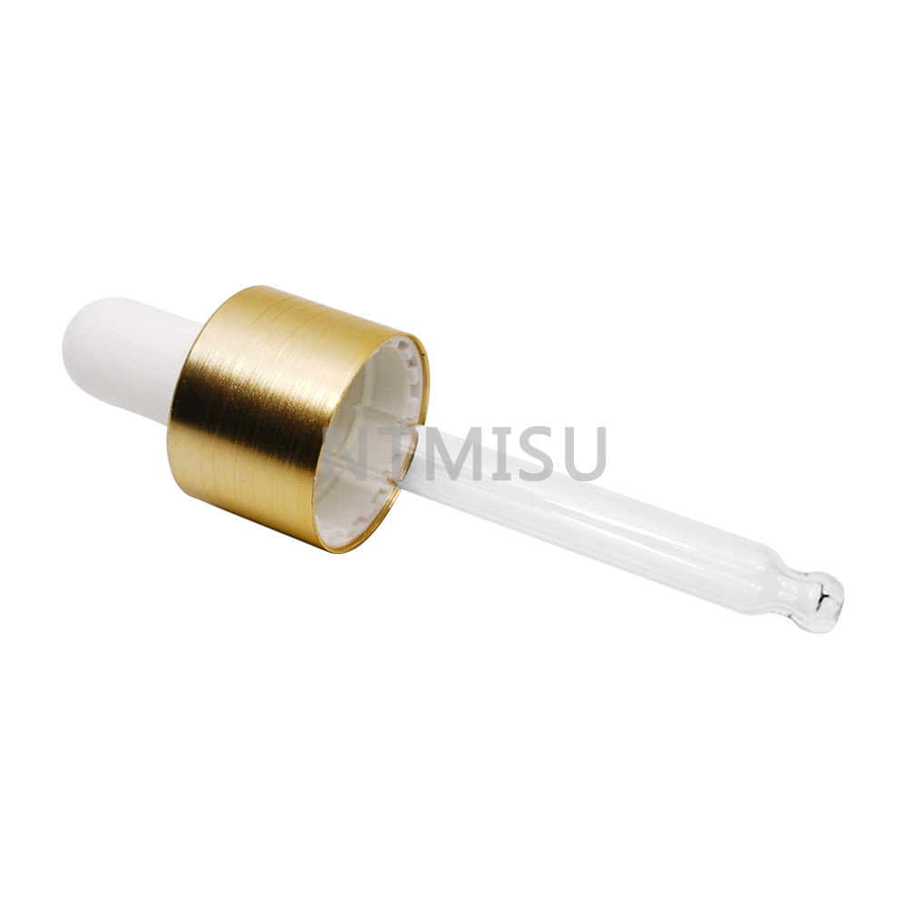 قطارة صفراء لامعة من الألومنيوم مقاس 20 مم للزجاجة الزجاجية