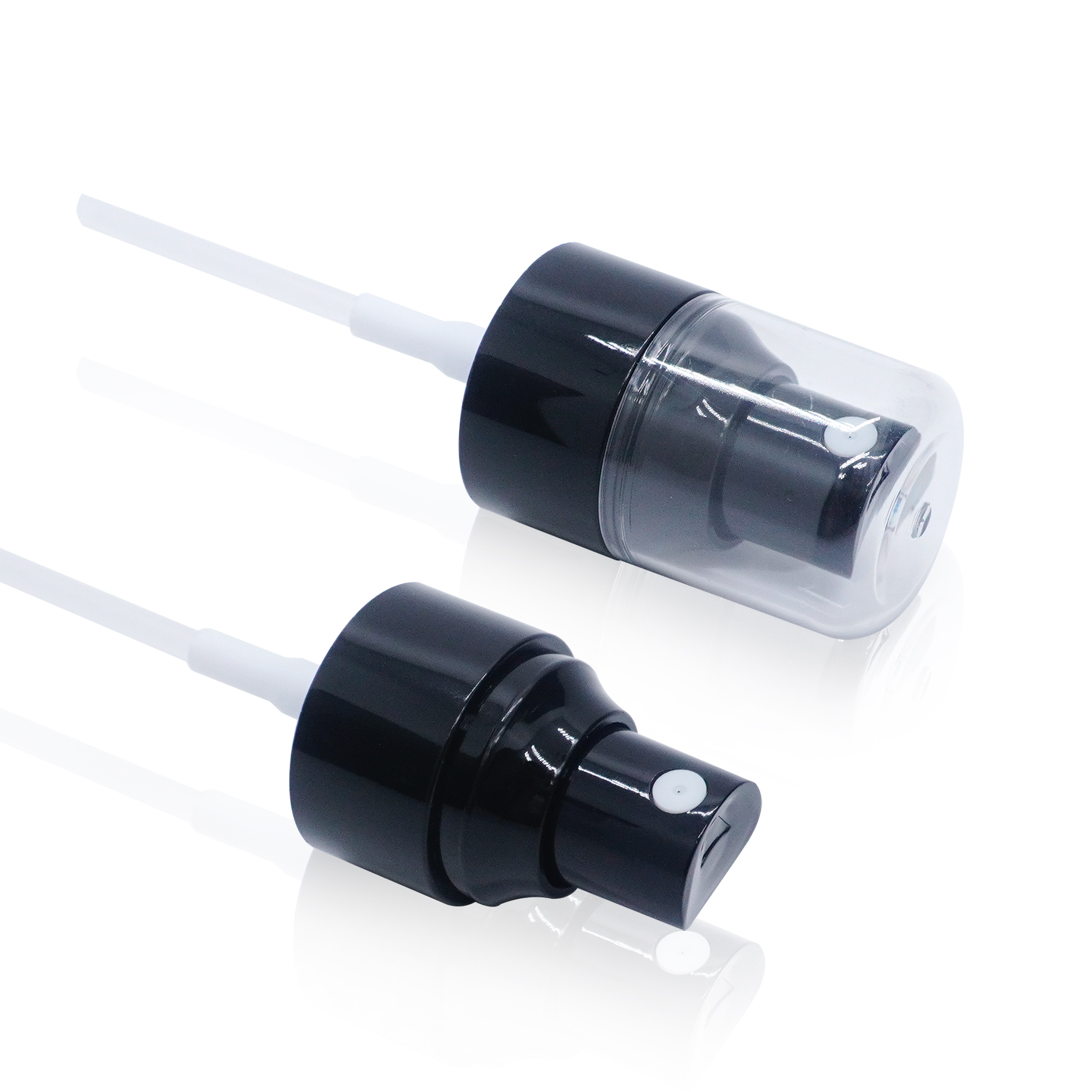 بخاخ رذاذ ناعم مزدوج الجدار من البلاستيك الأسود مع غطاء AS