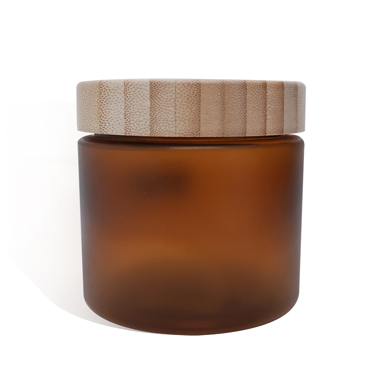 علب كريم العنبر سعة 500 مل وأغطية من الخيزران