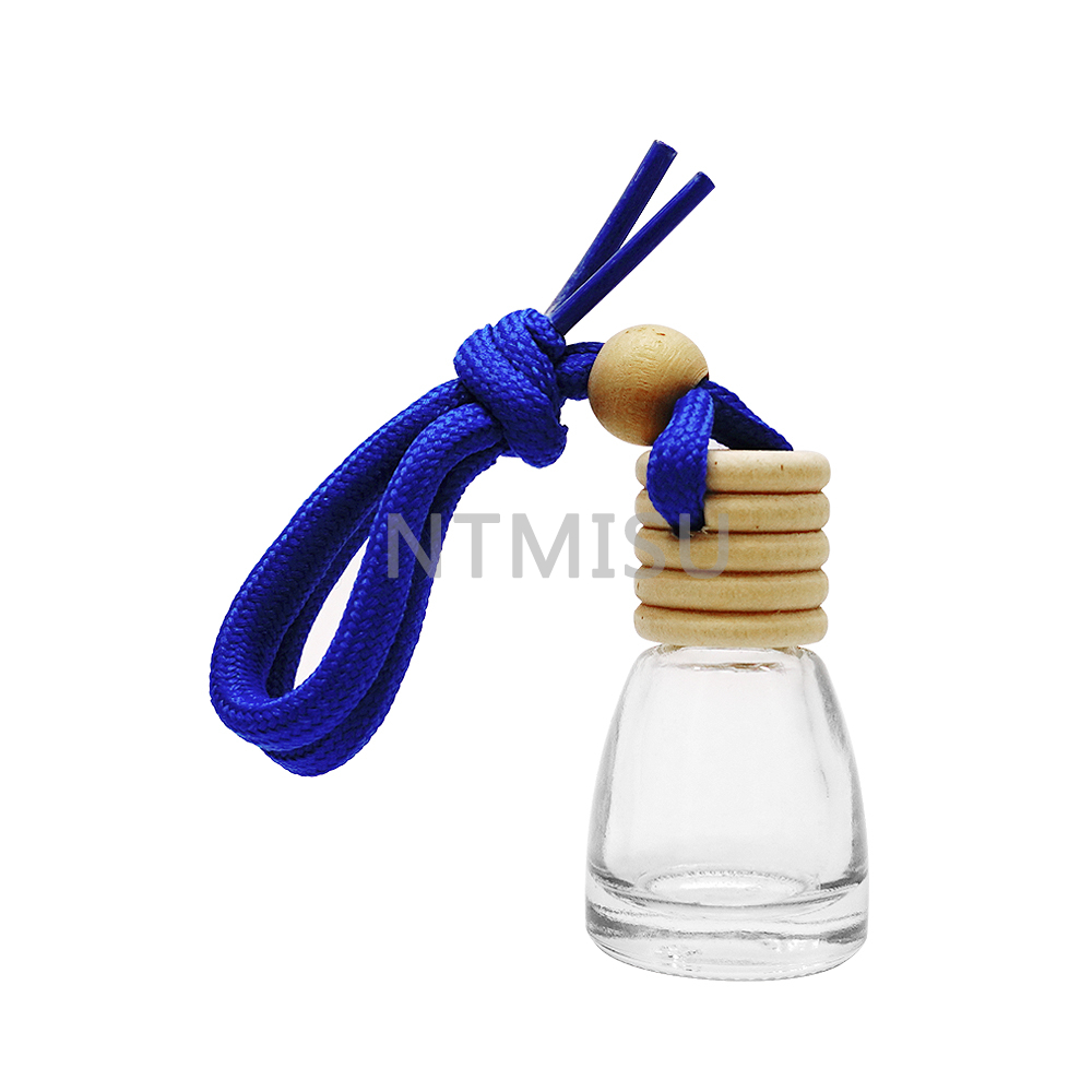 زجاجة عطر زجاجية سعة 6 مل وغطاء خشبي