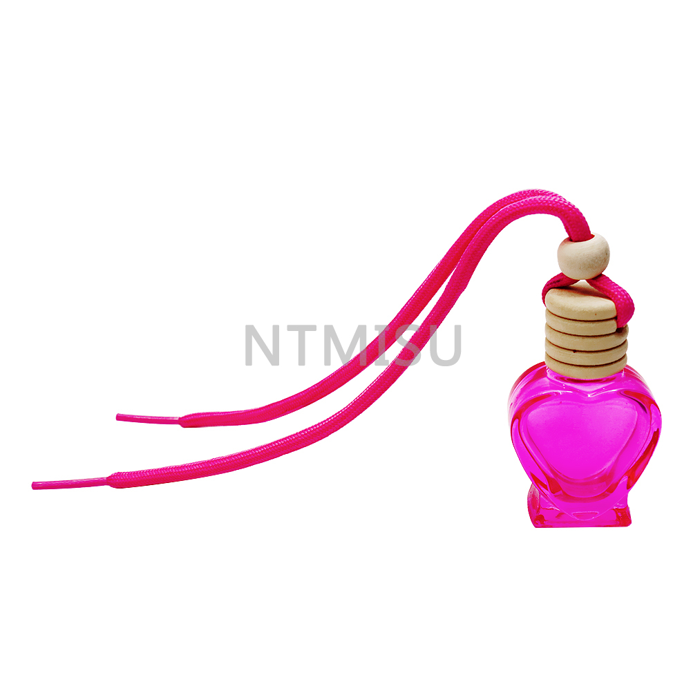 زجاجة عطر وردية حمراء فارغة سعة 10 مل وغطاء خشبي